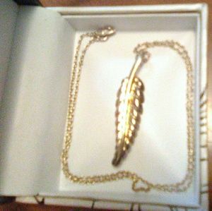 Tiffany & Co. Silver Leaf Charm With Necklace